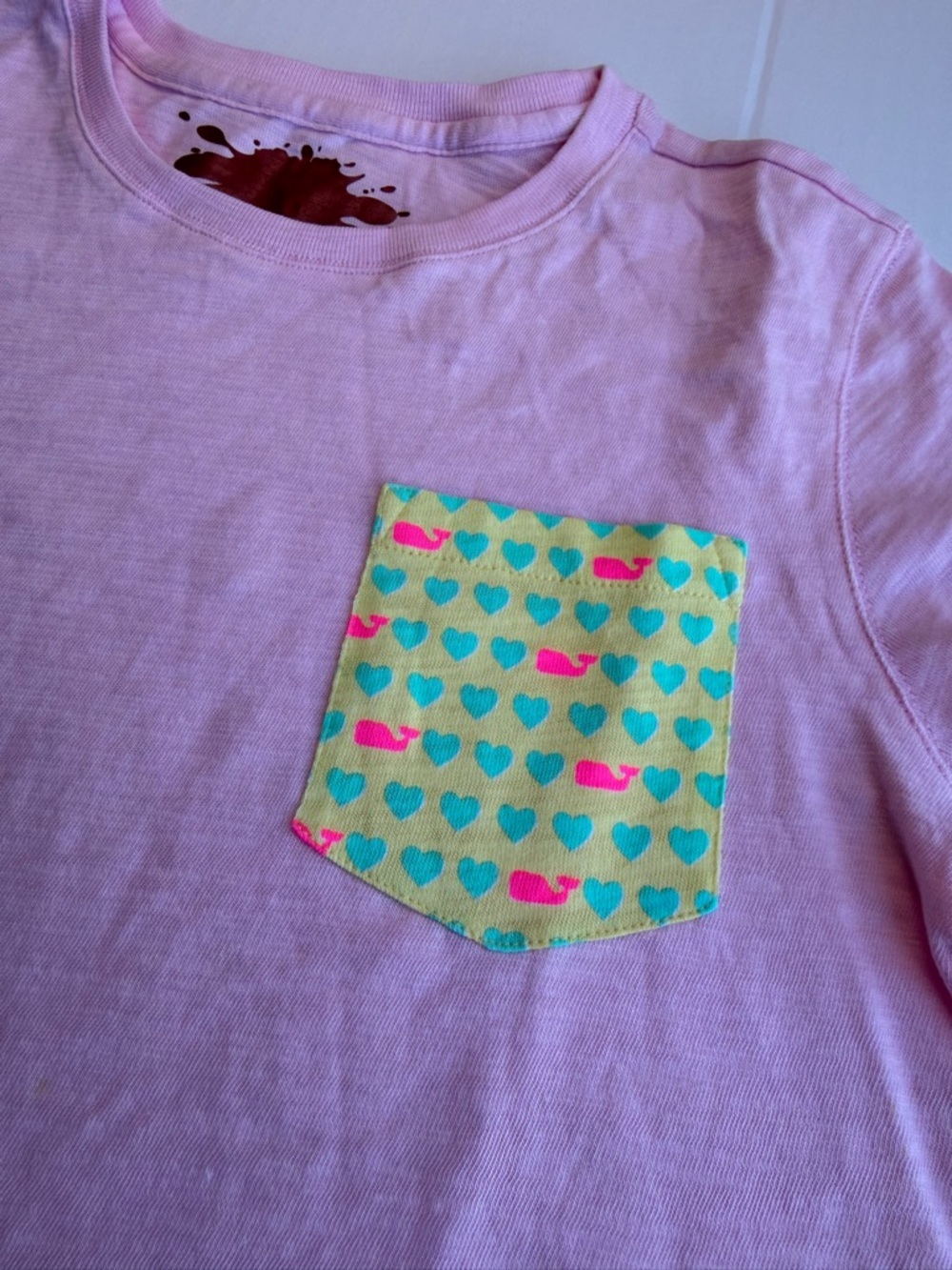 Vineyard Vines Girls Pink Pocket Tee Size 14 New w/ Flaws - Picture 4 of 6